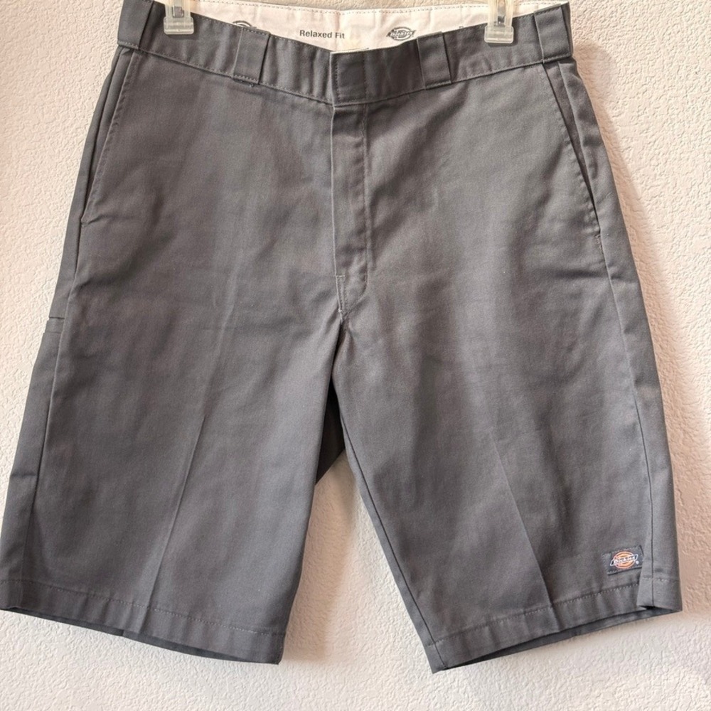 Dickies Work Shorts Relaxed Fit Twill Mens Gray 36 Cell Phone Pocket